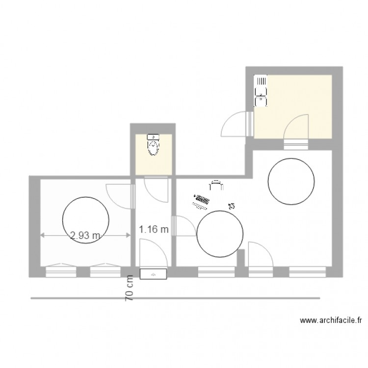 BAUDE Circulations. Plan de 0 pièce et 0 m2
