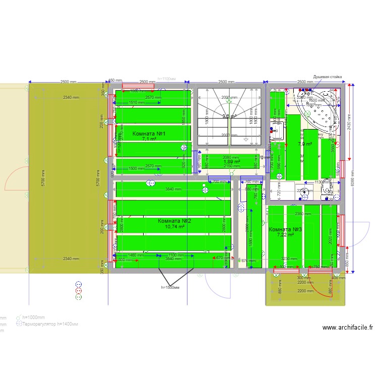 105 2 Фаворит ТП. Plan de 0 pièce et 0 m2