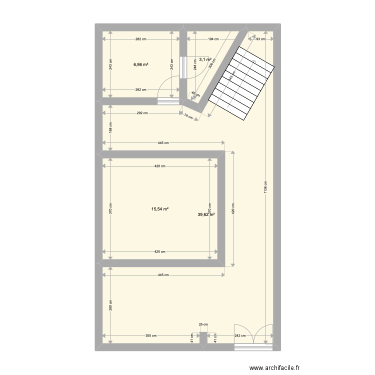 MSA 02. Plan de 4 pièces et 65 m2