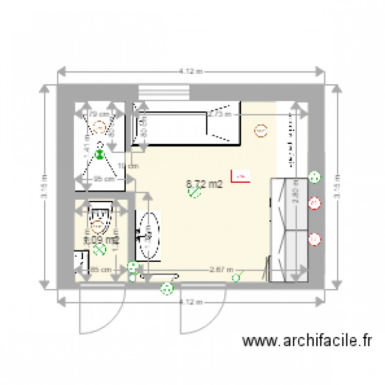 projet SDB avec buanderie version 5. Plan de 0 pièce et 0 m2