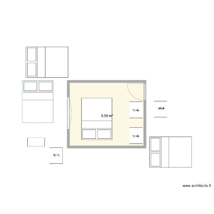 chambre à coucher. Plan de 0 pièce et 0 m2
