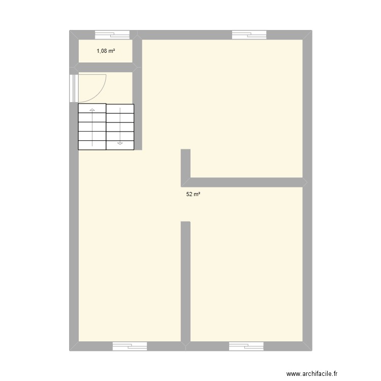 maison mélanie sous sol. Plan de 2 pièces et 53 m2