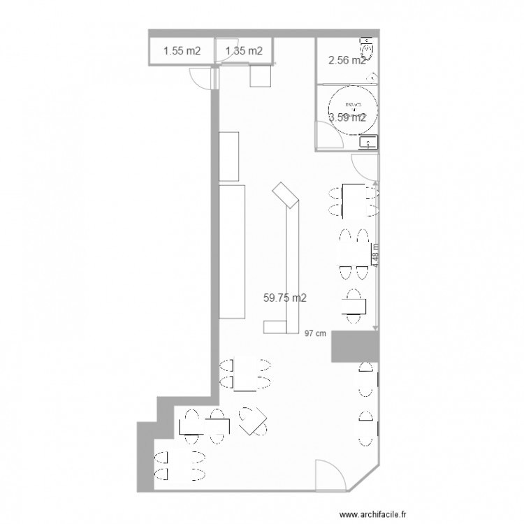 CAFE DE LA PAIX PLAN PROJET. Plan de 0 pièce et 0 m2