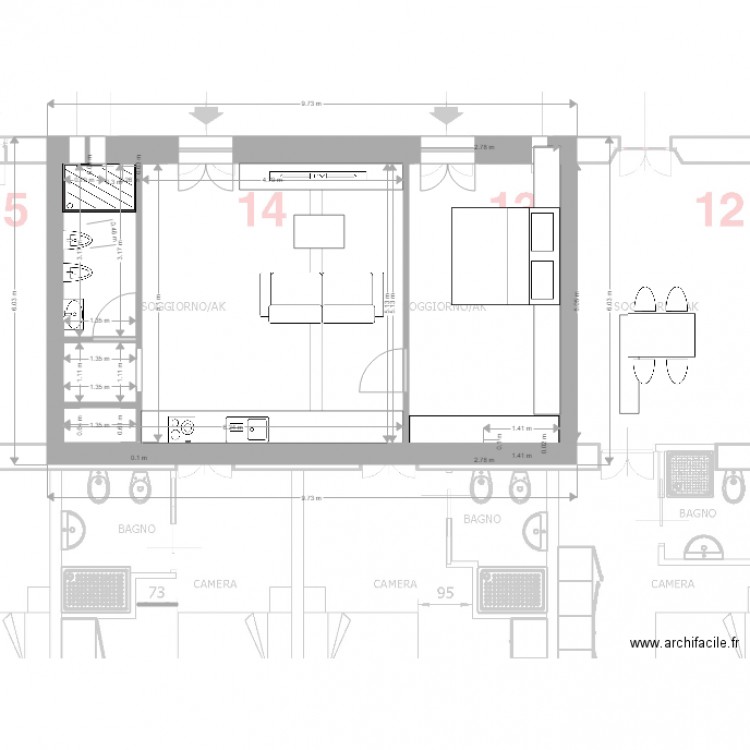 13 bis NUOVO. Plan de 0 pièce et 0 m2