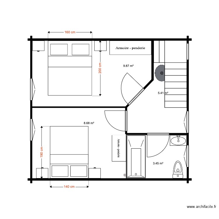 Etage Chalet 28 M 4. Plan de 0 pièce et 0 m2