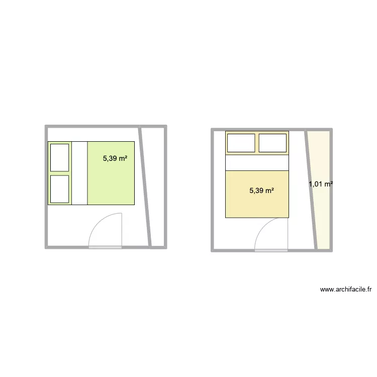 chambre adulte. Plan de 