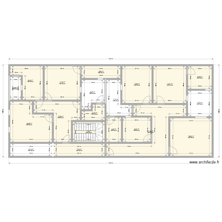 KOU2. Plan de 20 pièces et 194 m2