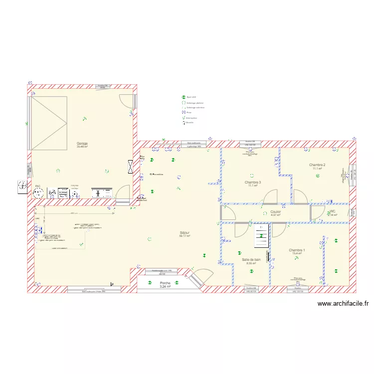 Maison David M&eacute;lanie Electricit&eacute;. Plan de 