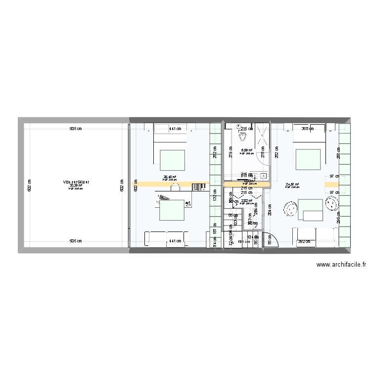  Bagnolet 1et 2. Plan de 6 pièces et 89 m2