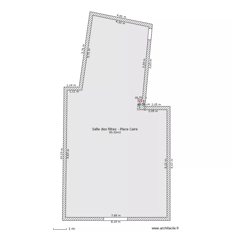 Salle des f&ecirc;tes place Caire. Plan de 