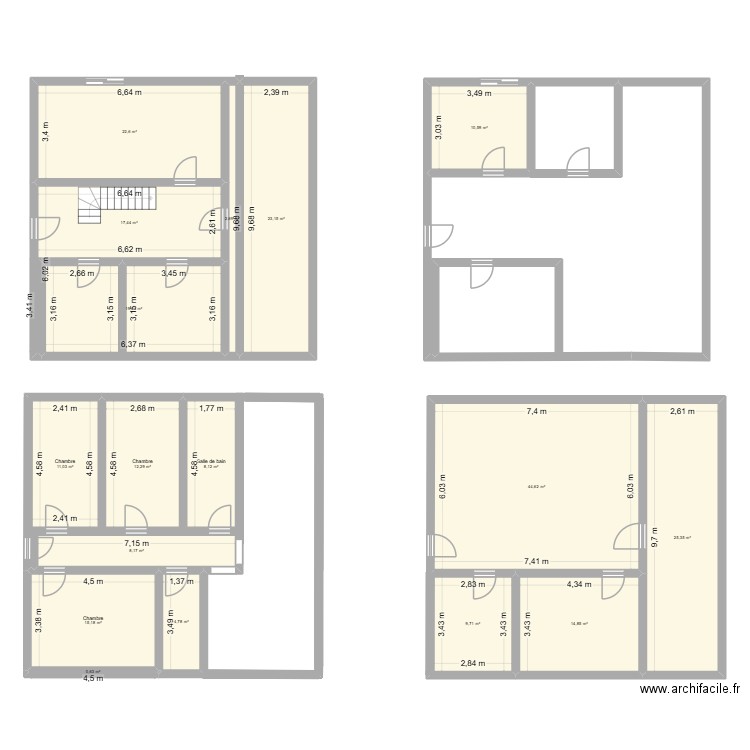 rdc. Plan de 17 pièces et 251 m2