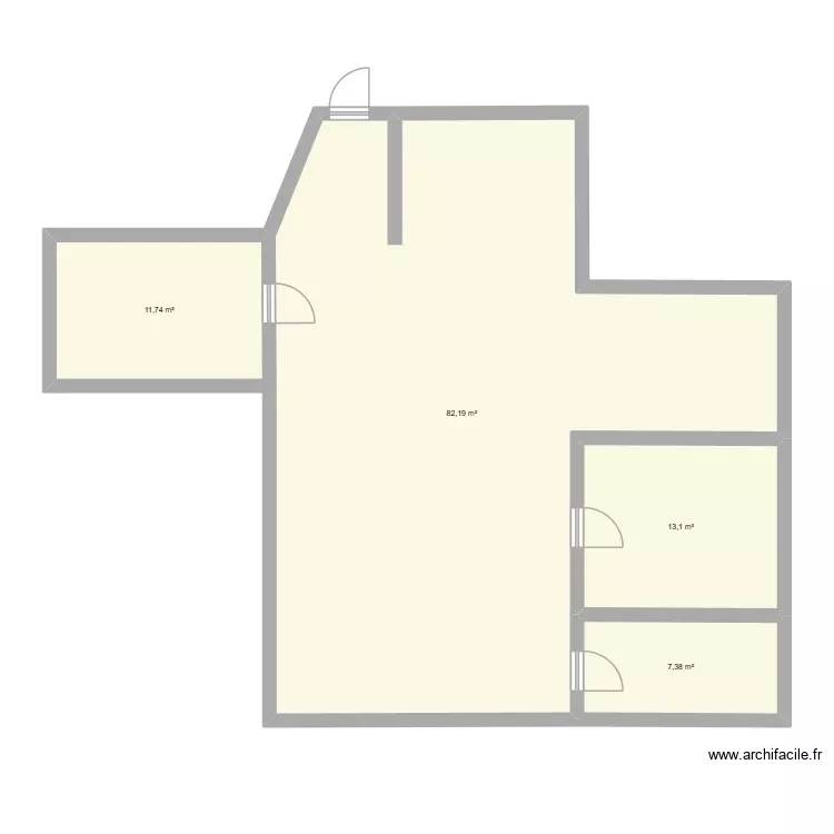 rdc. Plan de 4 Pièces et 114 m² rdc. Plan de 4 Pièces et 114 m²