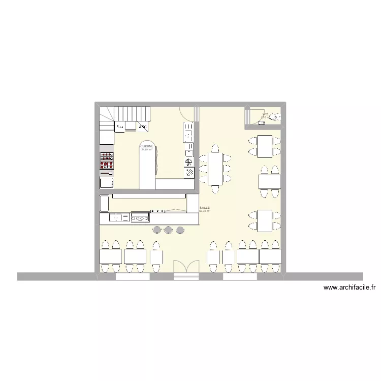 plan salle et cuisine. Plan de 