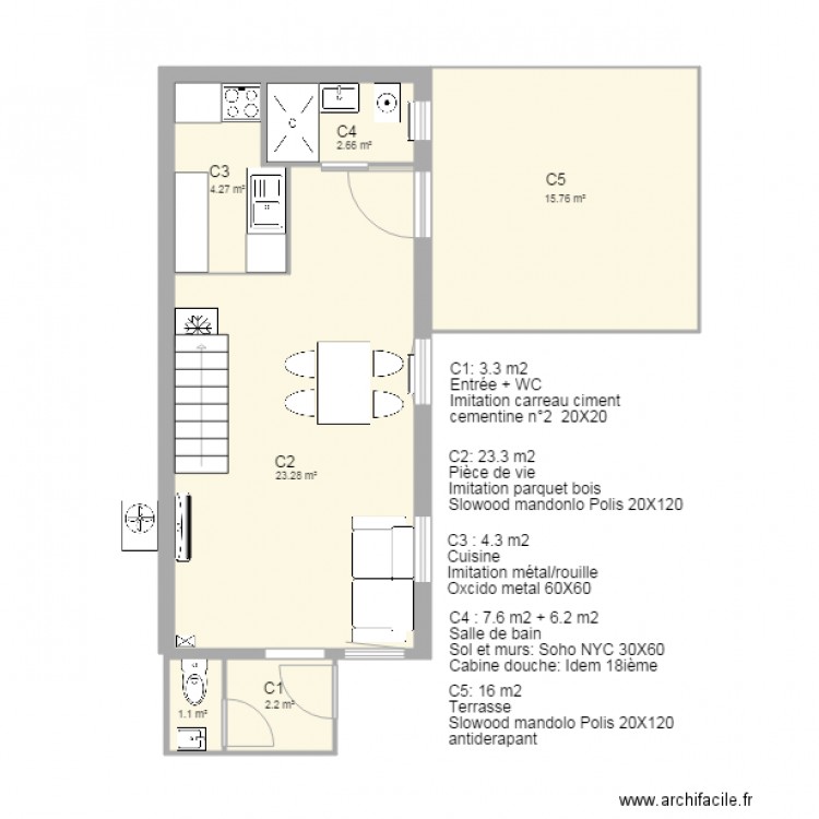 la maison basque carrelage. Plan de 0 pièce et 0 m2