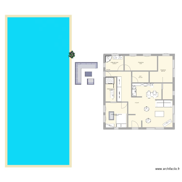 Ambroise. Plan de 7 pièces et 101 m2