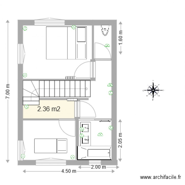 VA 1 deuxième escalier NS. Plan de 0 pièce et 0 m2