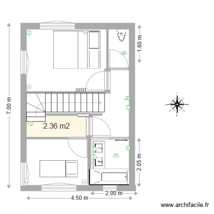 VA 1 deuxi&egrave;me escalier NS. Plan de 