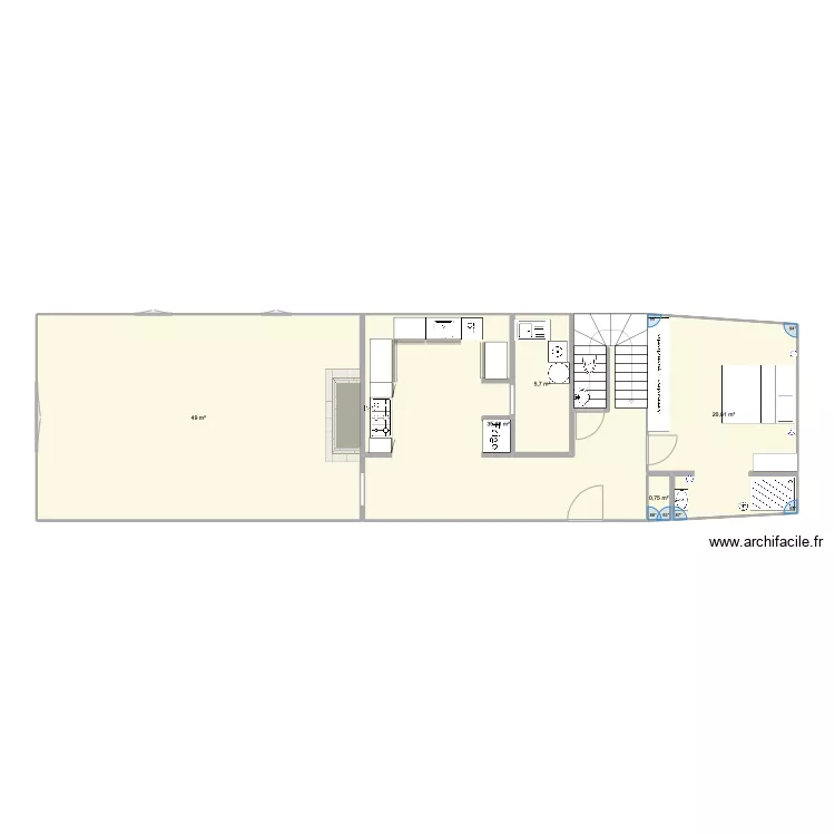 Kermelgan meubl&eacute;. Plan de 
