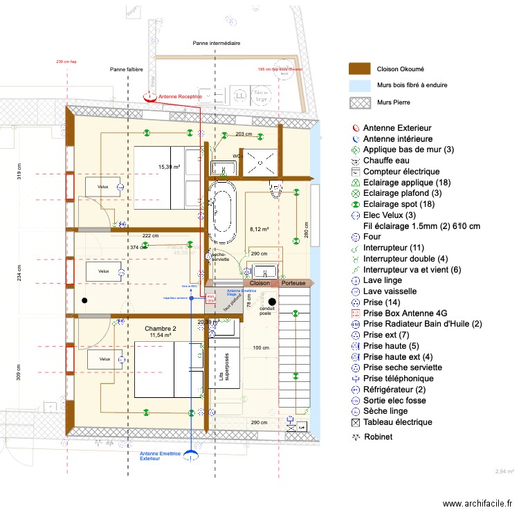 ISSARLES V3. Plan de 8 pièces et 150 m2