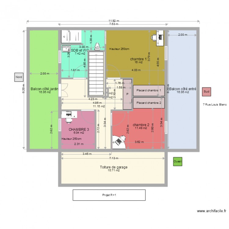 projet 1 er etage. Plan de 0 pièce et 0 m2