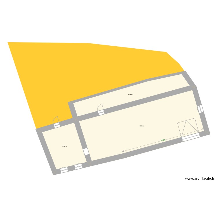 Projet Le Landreau. Plan de 3 pièces et 144 m2