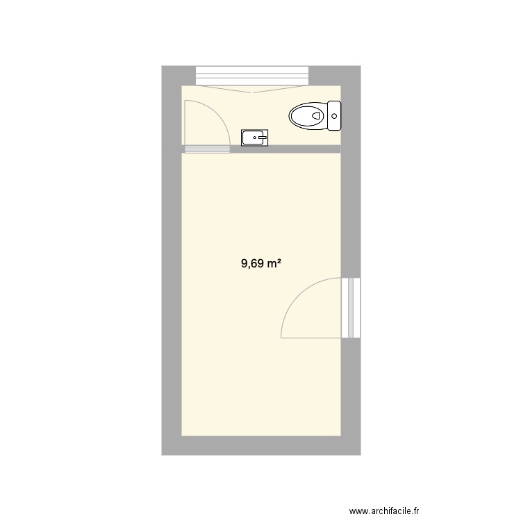 31 Poissonnière. Plan de 1 pièce et 10 m2