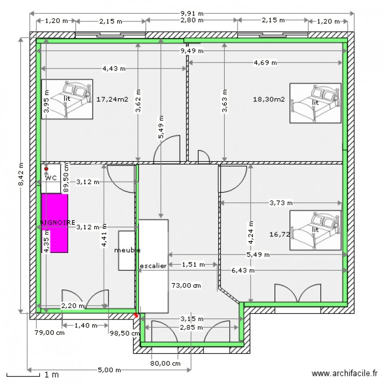 INT 1ER ETAGE 01-01. Plan de 0 pièce et 0 m2