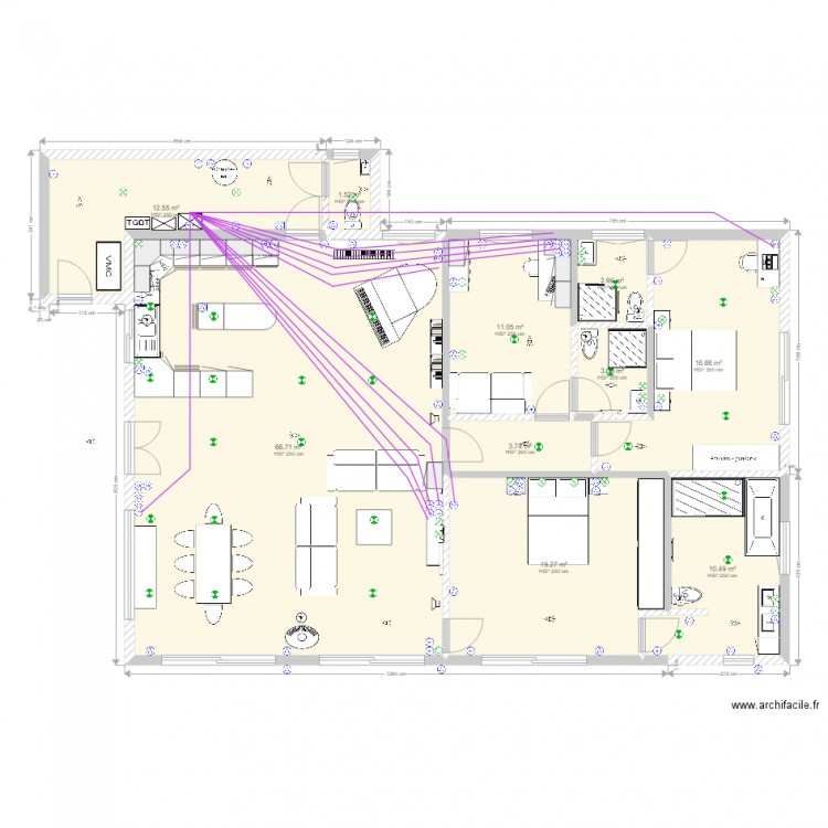 Caixas Câblage RJ45. Plan de 0 pièce et 0 m2