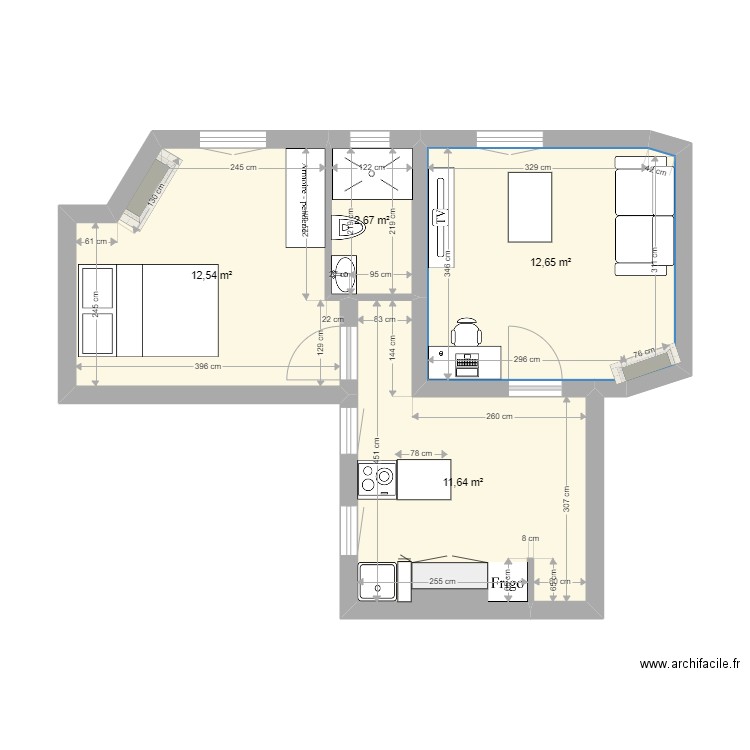 plan patay exact petite modif cuisine. Plan de 0 pièce et 0 m2