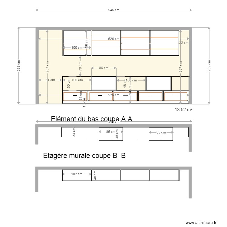 parois chambre du fond . Plan de 0 pièce et 0 m2