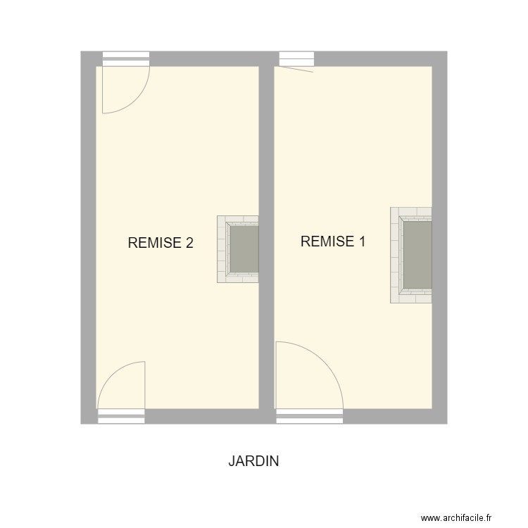 FREMIT GRANGE. Plan de 2 pièces et 32 m2