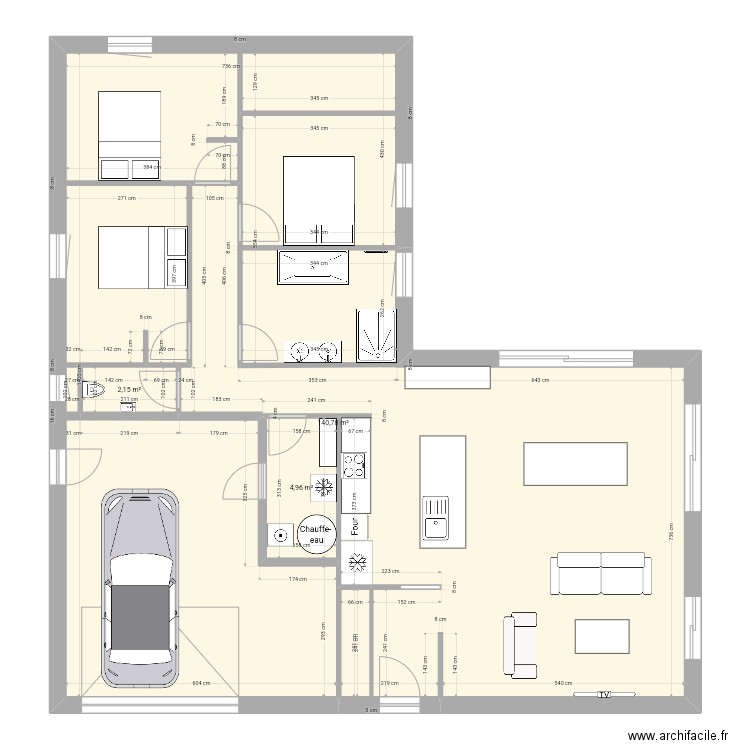 maison le val côtes Happy. Plan de 3 pièces et 148 m2