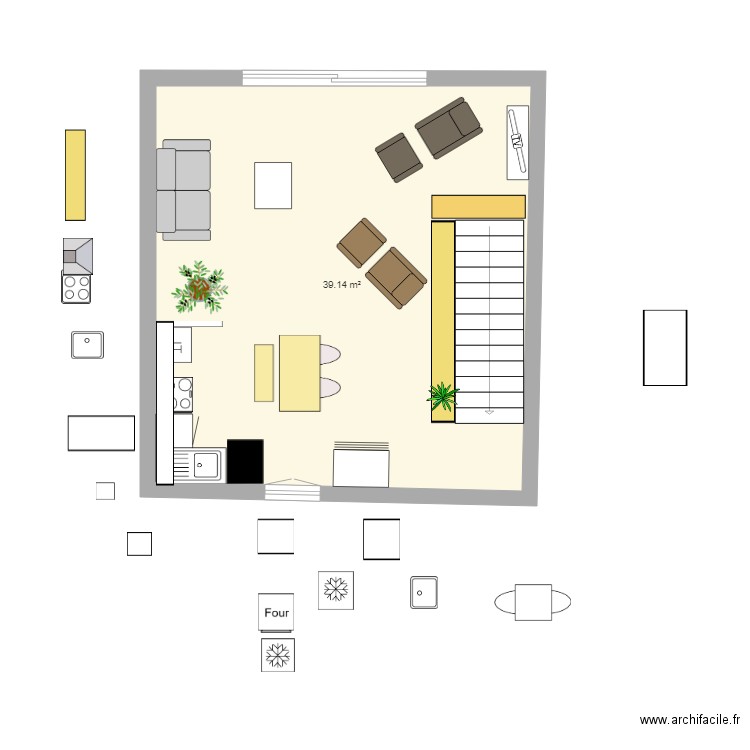 Grrr cuisine 2023 - 02. Plan de 1 pièce et 39 m2