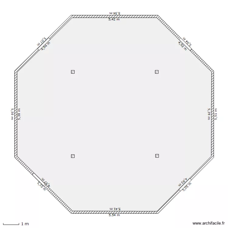 Octogone Régulier. Plan de Octogone Régulier. Plan de
