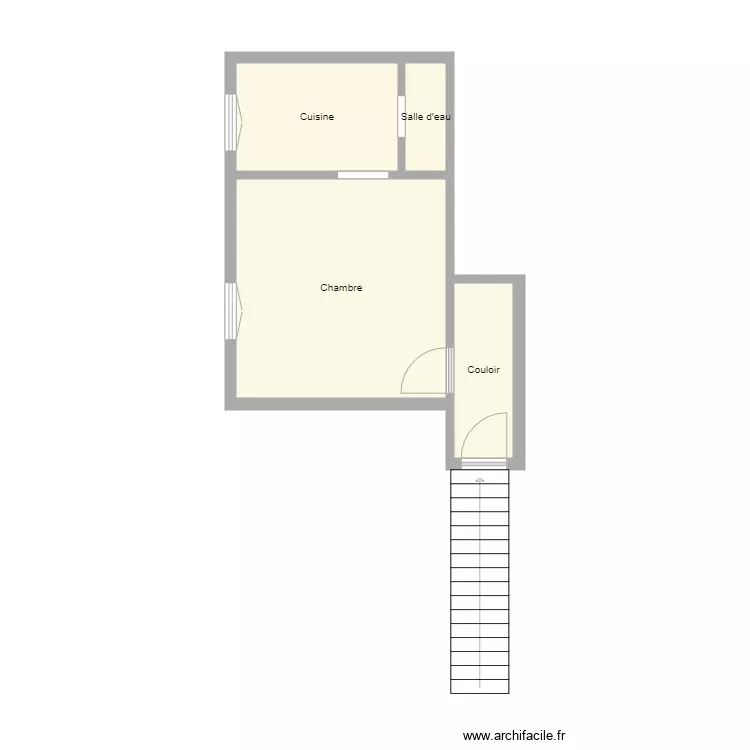 App CHIHA Etage studio de droite. Plan de 