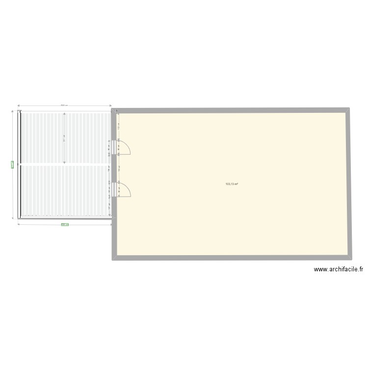 Pergola Bioclimatique. Plan de 1 pièce et 103 m2