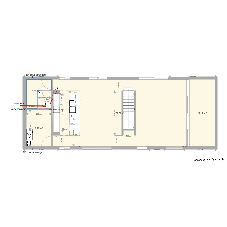 Séjour plomberie. Plan de 0 pièce et 0 m2