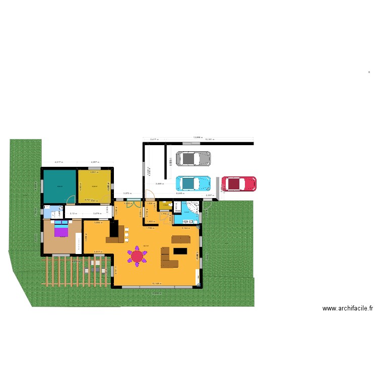 maison gratin. Plan de 7 pièces et 162 m2