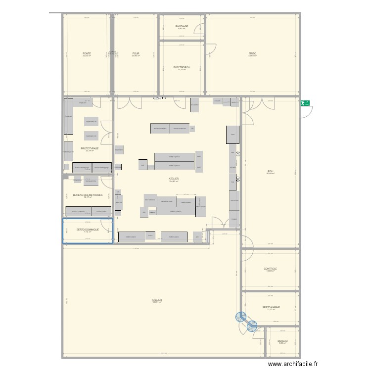 plan atelier avant modif. Plan de 15 pièces et 462 m2