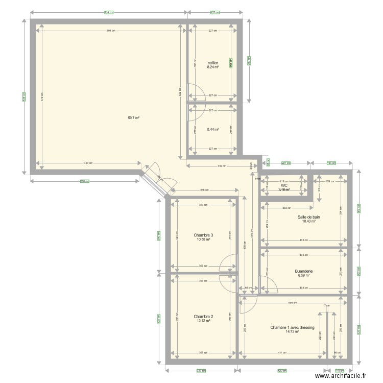 PLAN L. Plan de 0 pièce et 0 m2