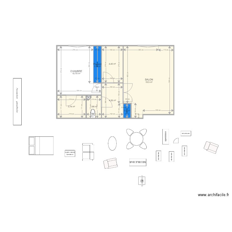 hesperide 2 pièces vide. Plan de 0 pièce et 0 m2