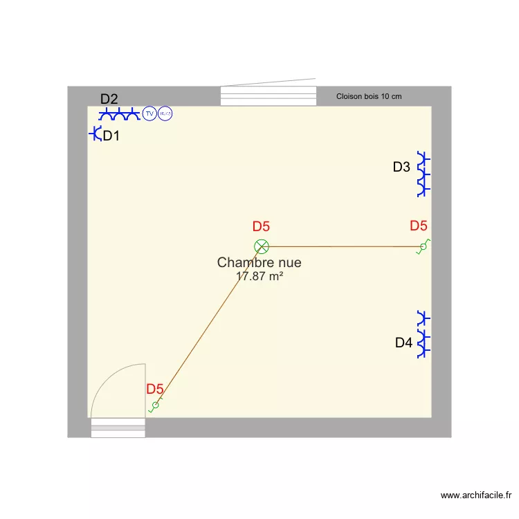 Chambre bas nu. Plan de Chambre bas nu. Plan de