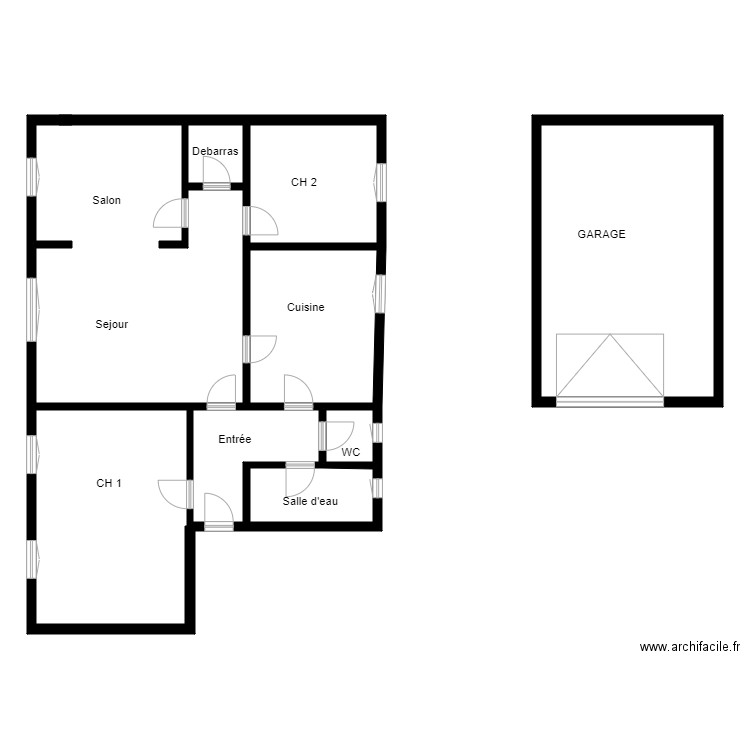 Croquis Appartement Heming. Plan de 0 pièce et 0 m2