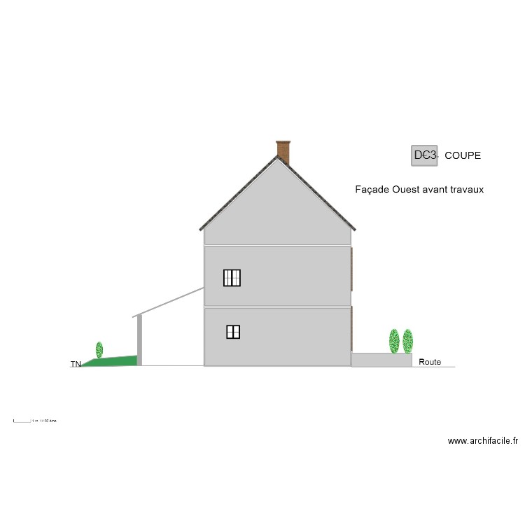 COUPE DC3. Plan de 0 pièce et 0 m2