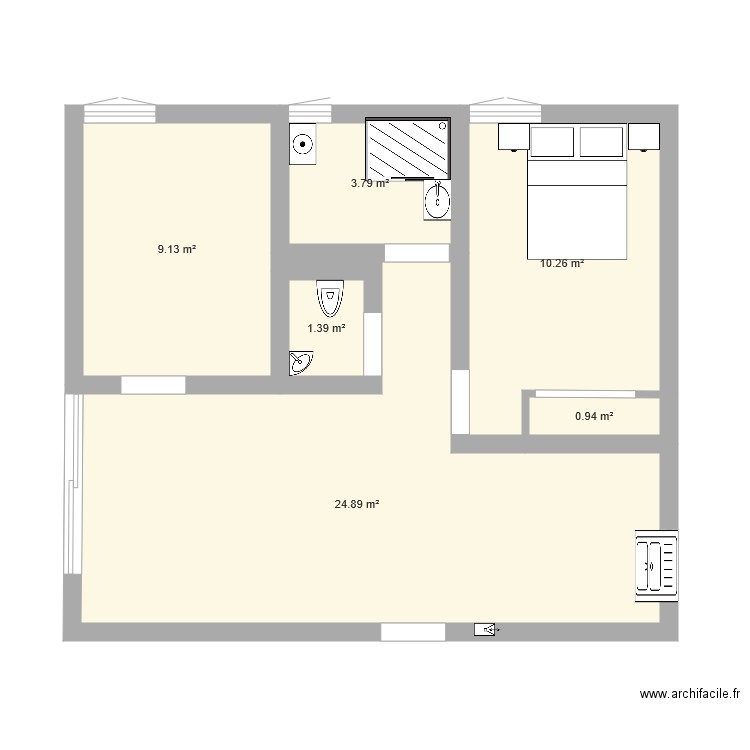 appartement T3  projet 1. Plan de 0 pièce et 0 m2