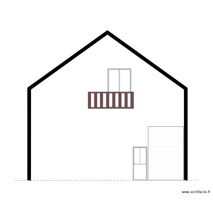 facade ouest. Plan de 0 pièce et 0 m2