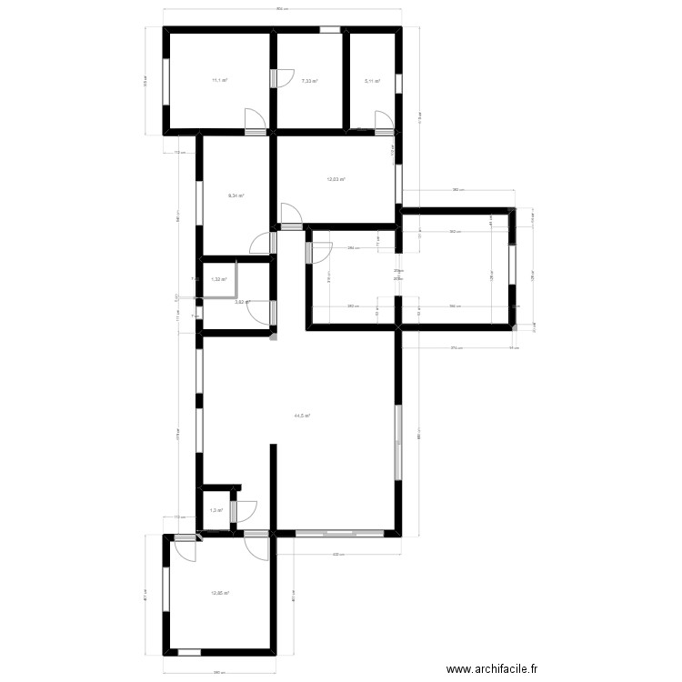 Chagoury version 1. Plan de 10 pièces et 109 m2