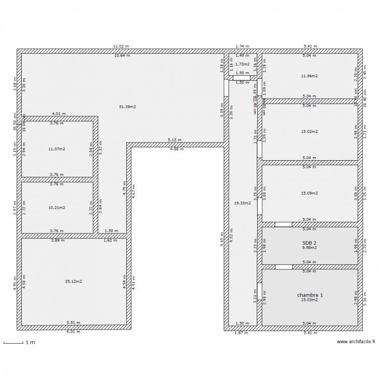 maison en U. Plan de 0 pièce et 0 m2