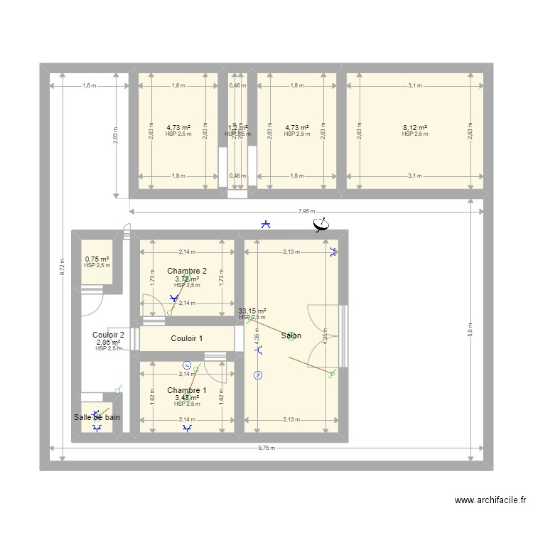MAISON P. Plan de 0 pièce et 0 m2
