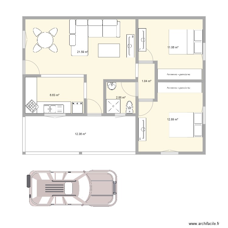 MODIFICATIONS. Plan de 0 pièce et 0 m2